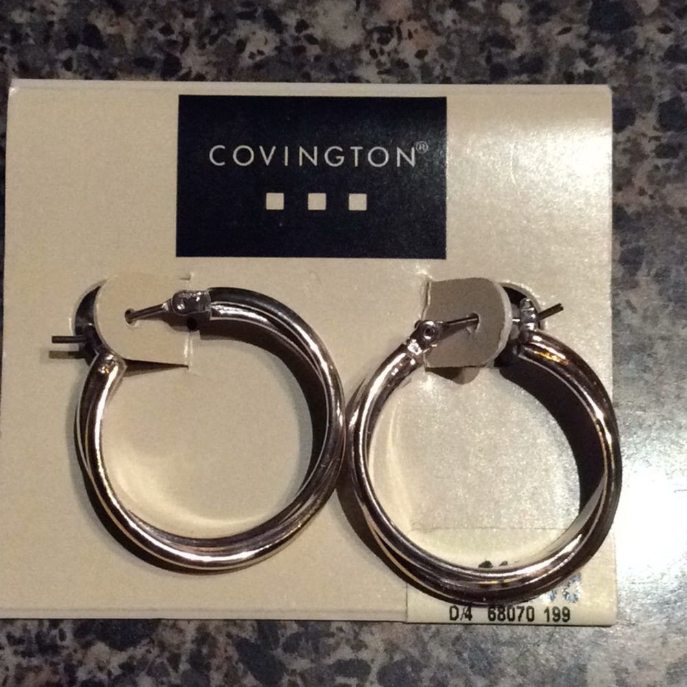 Hoop Earrings, two-toned